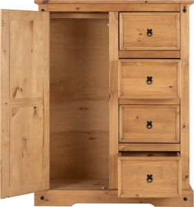 Image: 7149 - Corona 1 Door 4 Drawer Low Wardrobe